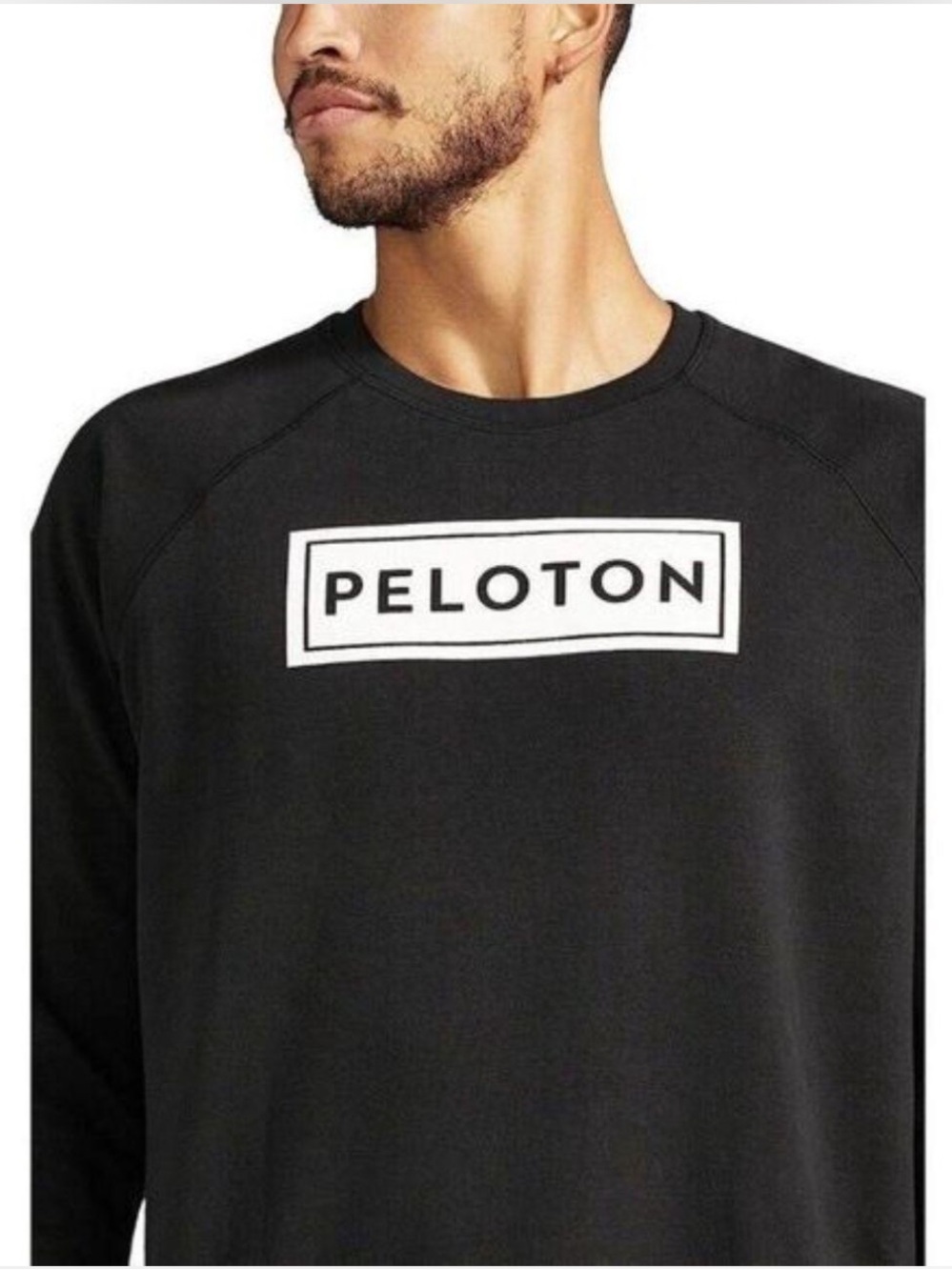 Peloton Heritage Black Crewneck Pullover Sweatshirt with White Logo Size large